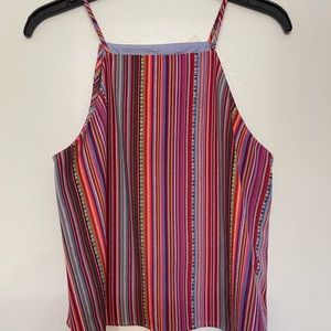 Cropped CROSBY top, bright colored woven fabric